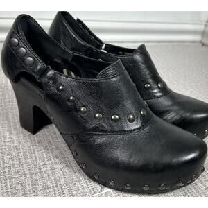 Dansko Ryder Shoes Women's EU 42 US 10 Clogs Black Leather Block Heels Studded
